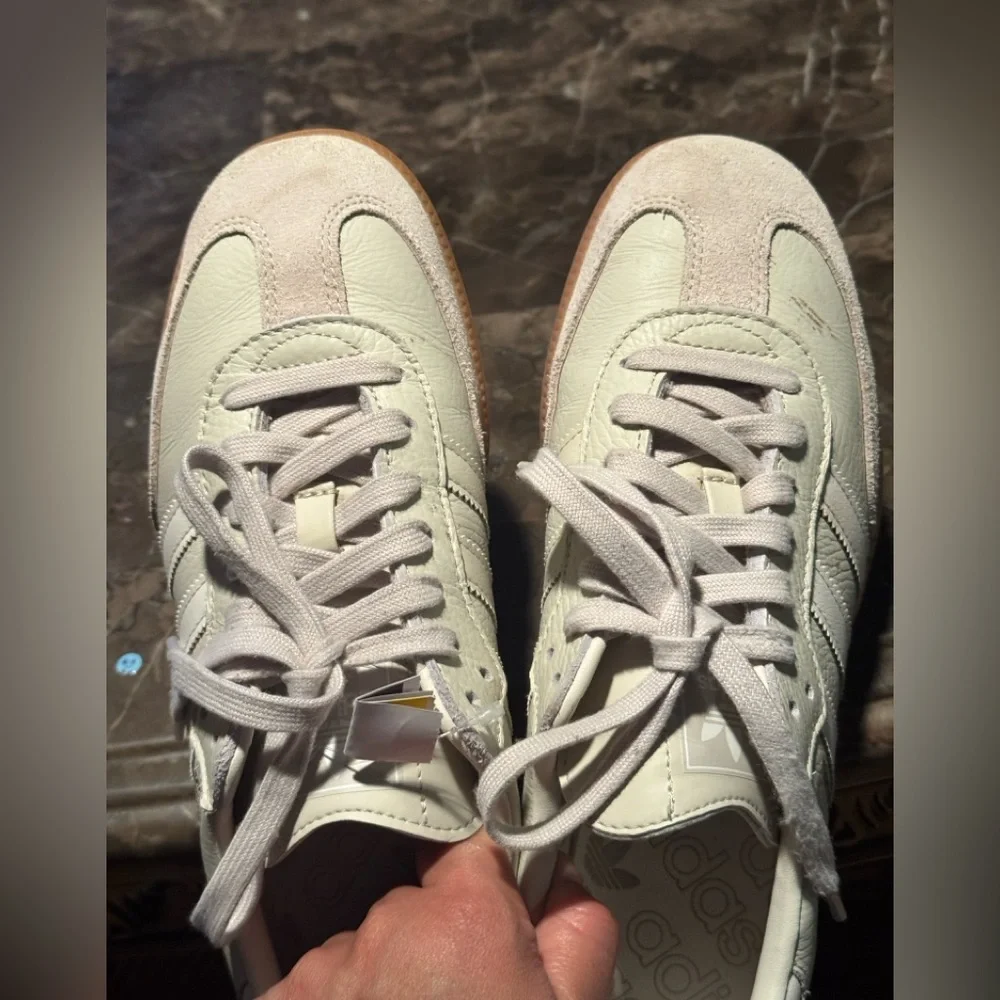Adidas Samba Sneakers in Light Tan and Beige - Picture 6 of 17
